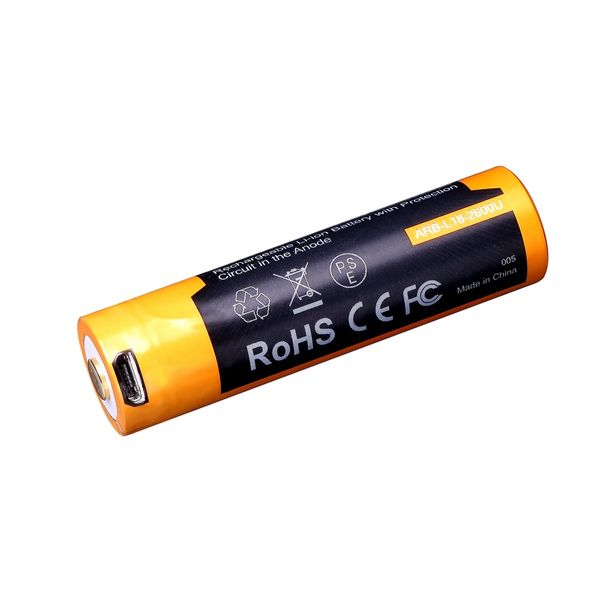 Аккумулятор 18650 Fenix (2600 mAh) micro usb зарядка 45019 фото