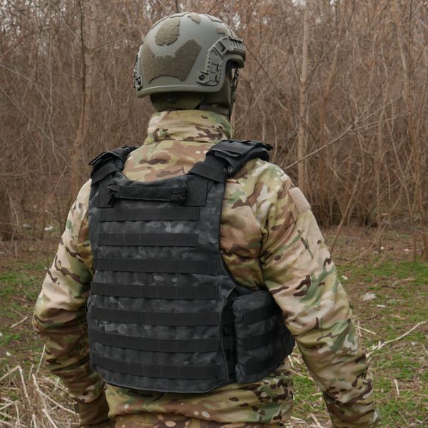 Бронежилет Militex Modular X-1 (Збільшена площа захисту) Black Multicam (без підсумків) 2045 фото