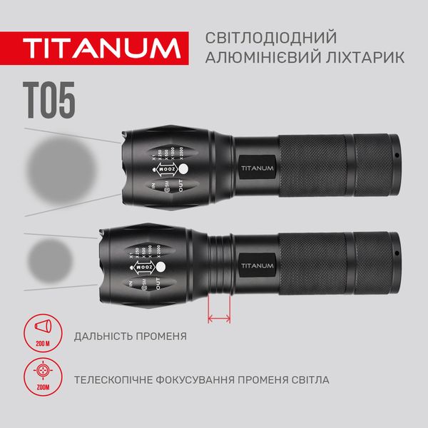 Портативный светодиодный фонарик TITANUM TLF-T05 300Lm 6500K TLF-T05 фото