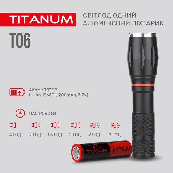 Портативний світлодіодний ліхтарик TITANUM TLF-T06 300Lm 6500K TLF-T06 фото