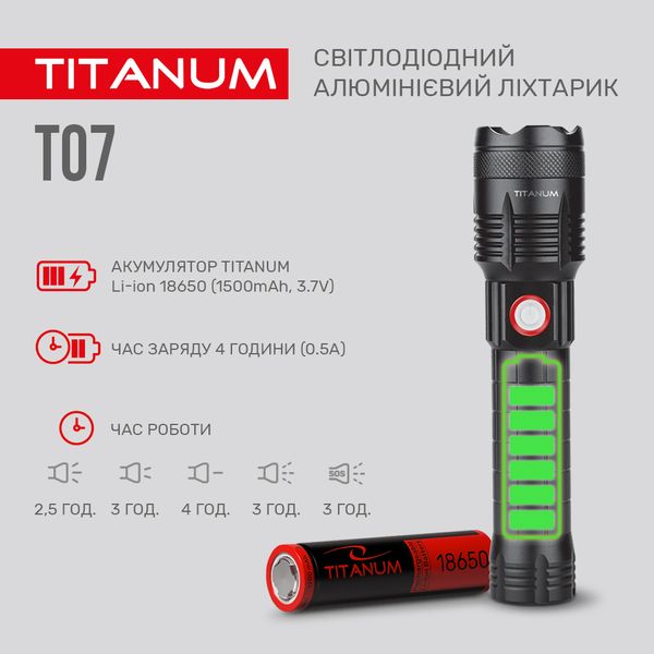 Портативний світлодіодний ліхтарик TITANUM TLF-T07 700Lm 6500K TLF-T07 фото