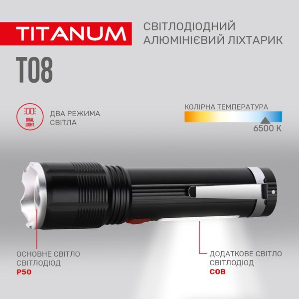 Портативный светодиодный фонарик TITANUM TLF-T08 700Lm 6500K TLF-T08 фото