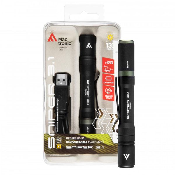 Фонарь тактический Mactronic Sniper 3.1 (130 Lm) USB Rechargeable Magnetic (THH0061) DAS301528 фото