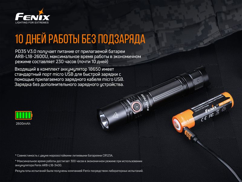 Фонарь ручной Fenix PD35 V3.0 57028 фото