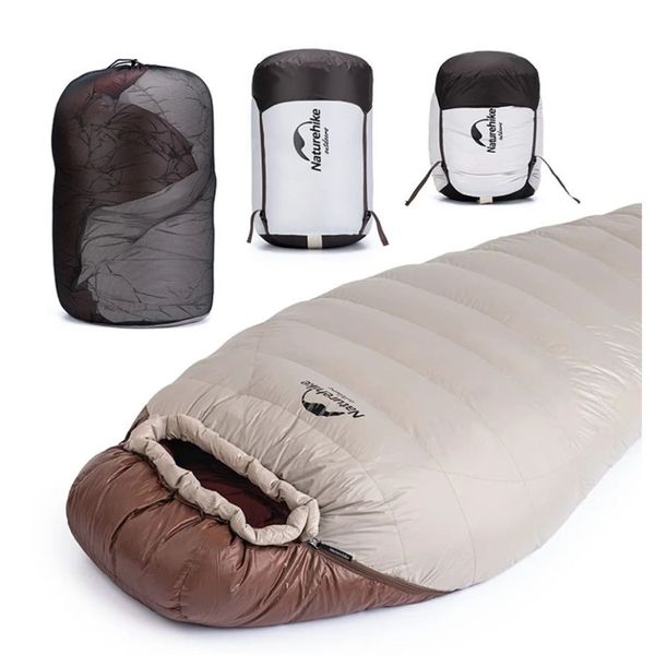 Спальник с натуральным пухом Naturehike Snowbird NH20YD001, р-р L, коричневый 380 г 62929 фото