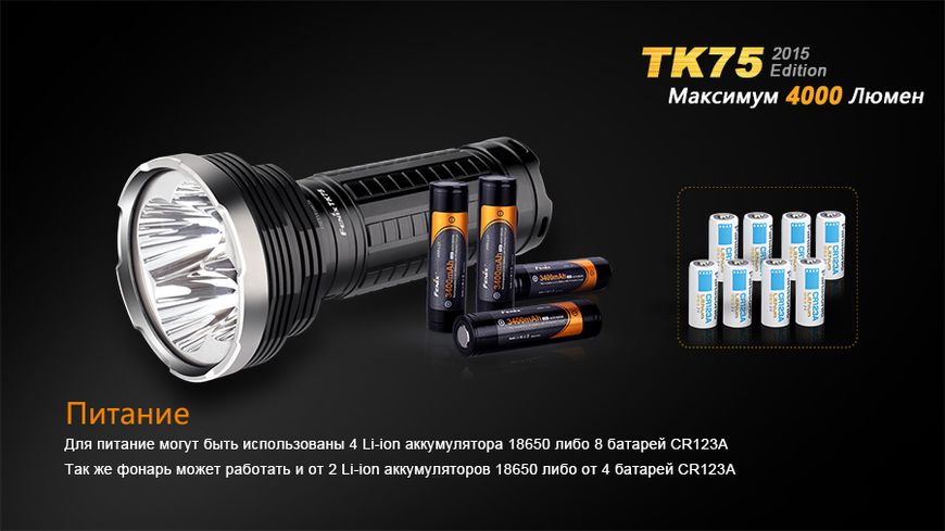 Фонарь ручной Fenix TK75 U2 2015 44751 фото