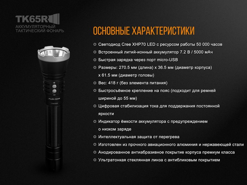 Фонарь ручной Fenix TK65R 45163 фото