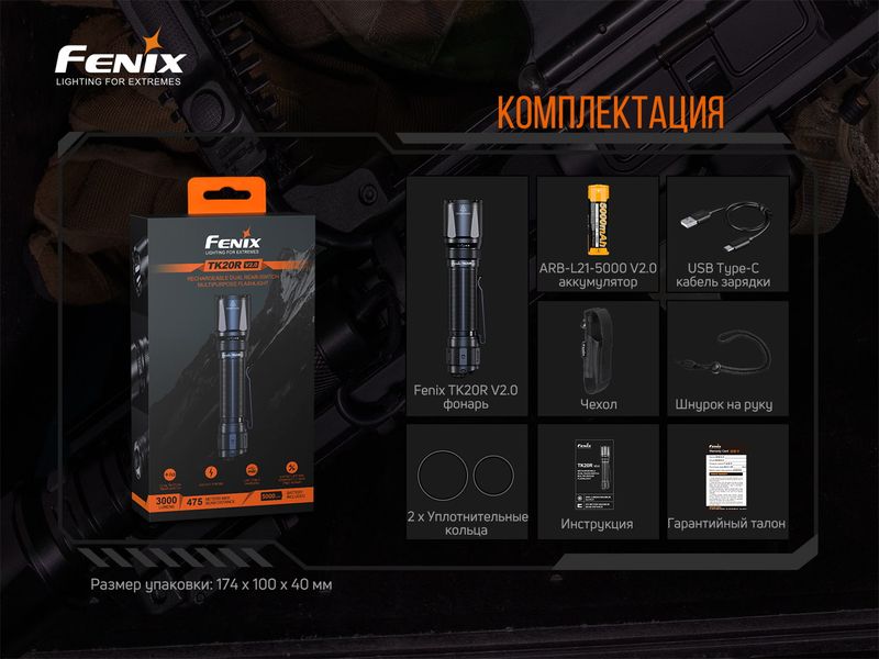 Фонарь ручной Fenix TK20R V2.0 58364 фото