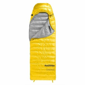 Спальник з натуральним пухом Naturehike CWZ400 NH19W400-Z, (7°C), p-р L, жовтий 6927595765364 фото