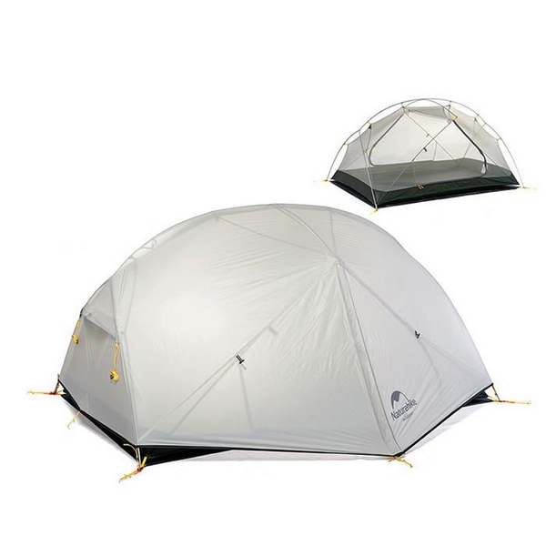 Палатка сверхлегкая двухместная с футпринтом Naturehike Mongar NH17T007-M, 20D, серая 6927595708071 фото