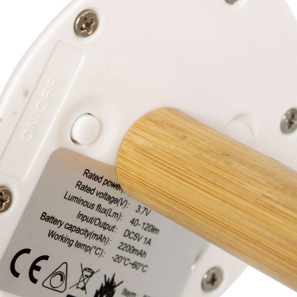 Ліхтар кемпінговий Bo-Camp Cambridge Rechargeable 200 Lumen Bamboo/White (5818792) DAS301709 фото