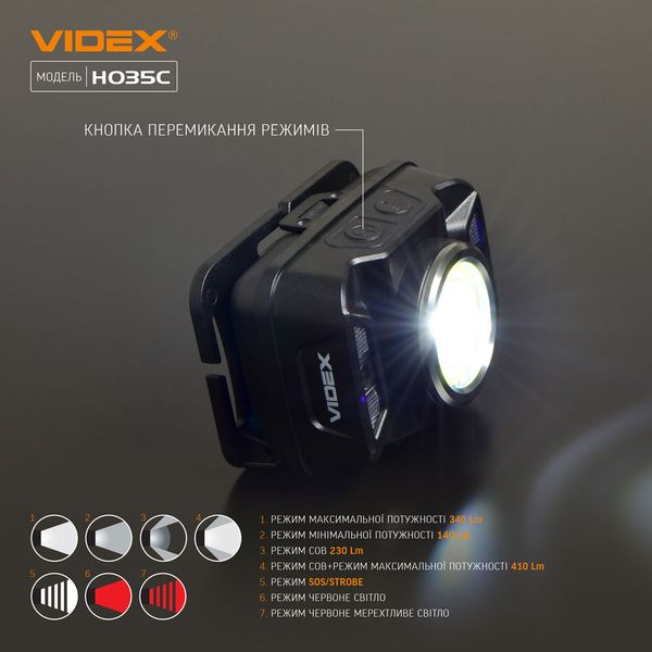 Налобный светодиодный фонарик VIDEX VLF-H035C 410Lm 5000K VLF-H035C фото