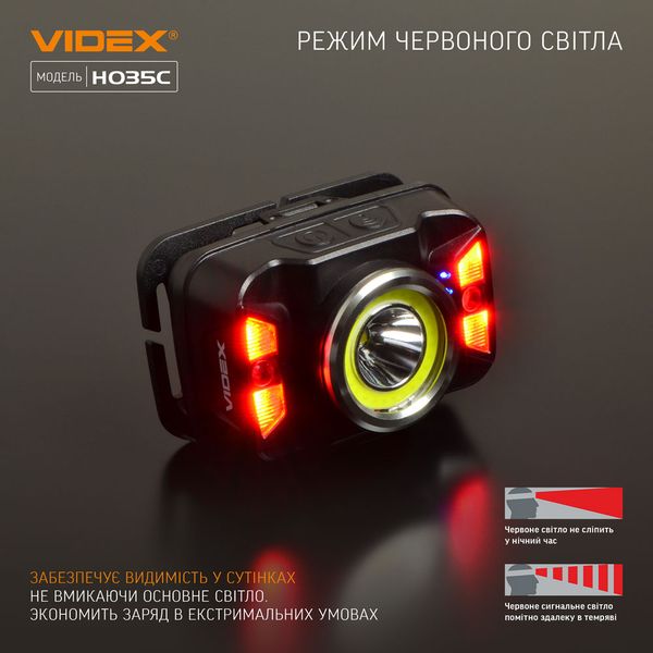 Налобний світлодіодний ліхтарик VIDEX VLF-H035C 410Lm 5000K VLF-H035C фото