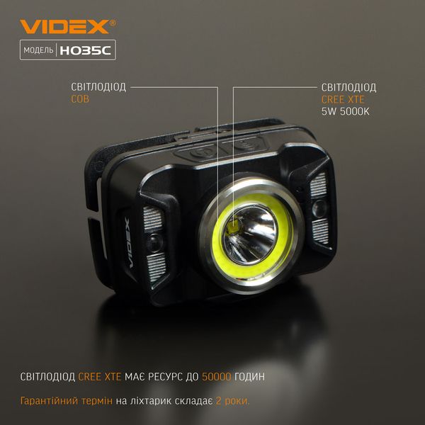 Налобный светодиодный фонарик VIDEX VLF-H035C 410Lm 5000K VLF-H035C фото