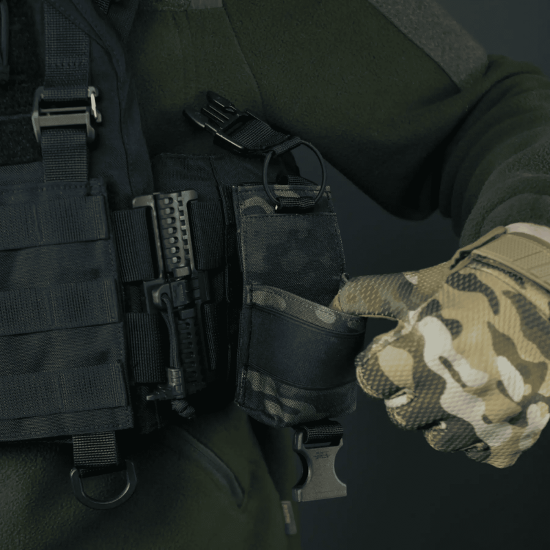 Усиленный жесткий подсумок под рацию KIBORG GU Черный мультикам