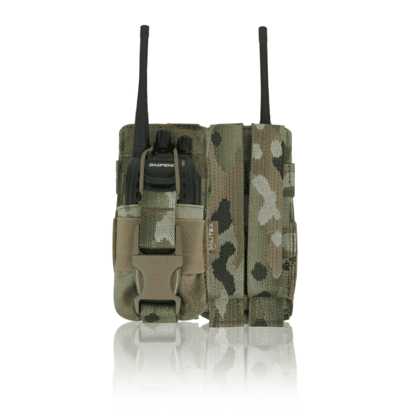 Тактический жесткий усиленный подсумок под рацию Militex Cordura original USA Multicam