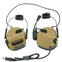 Активные наушники EARMOR M32Н Coyote с креплением к шлему M-11