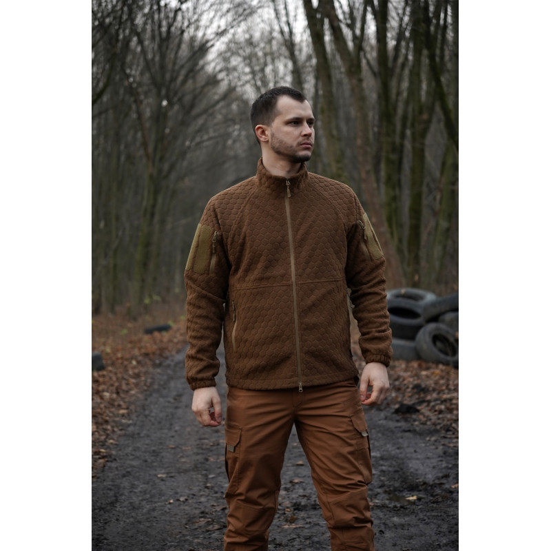 Жакардова вітрозахисна флісова кофта Militex mod. 6 (Койот)