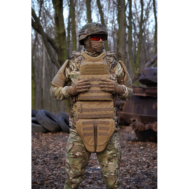 Потрійний захист паху Kiborg (Койот, балістичний пакет 1 клас Militex)