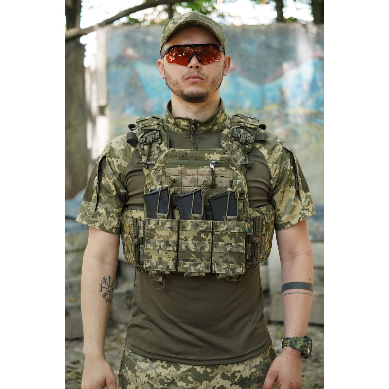Плитоноска Kiborg GU gen.2 (Пиксель) + Съемная панелью с подсумками под 3 магазина фото №8