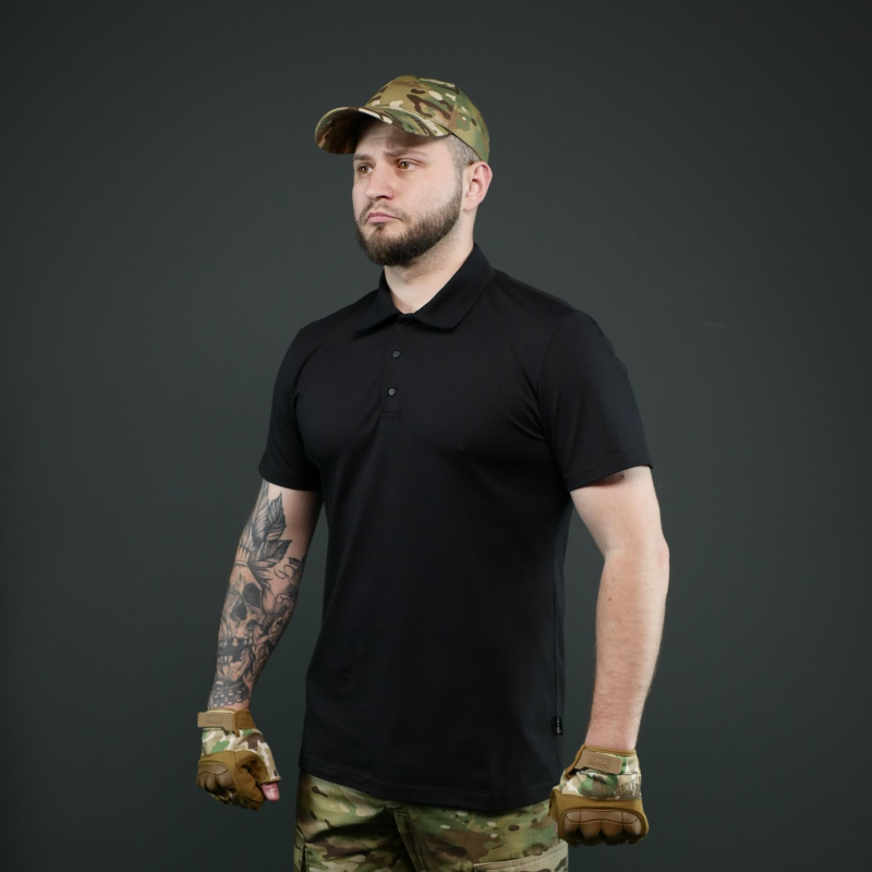 Поло тактическое Militex ARNO, ткань ARNO 190 г/м², черный