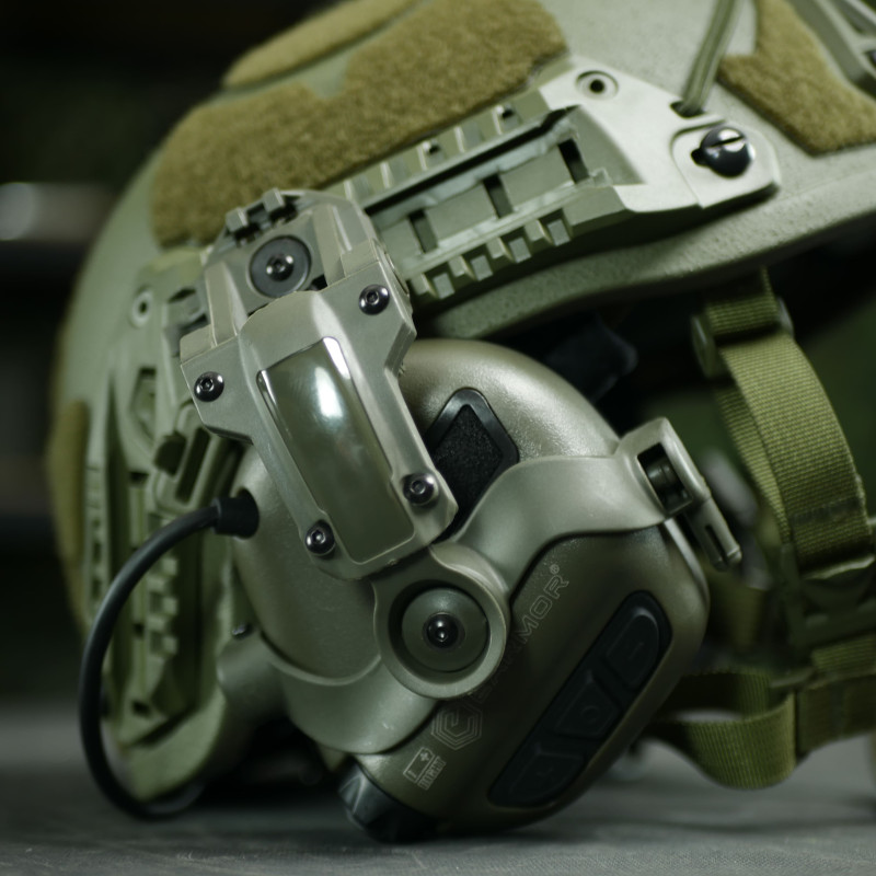 Кріплення Чебурашки для активних наушників EARMOR хакі (Ops core arc & team wendy)