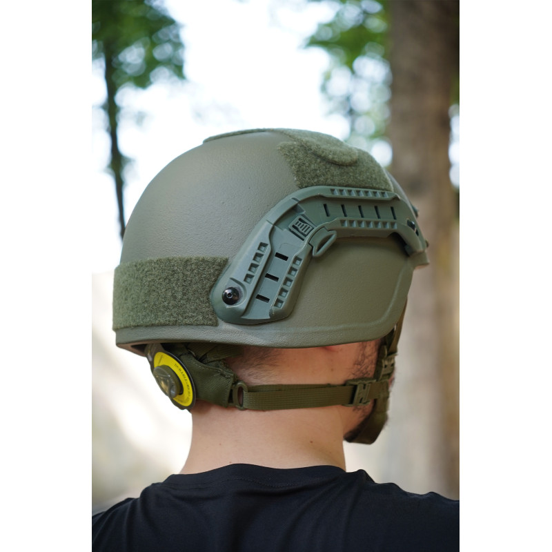 Балістичний Шолом MICH 2000 Helmet PE NIJ IIIA хакі. Захисна Каска з Вухами L фото №9
