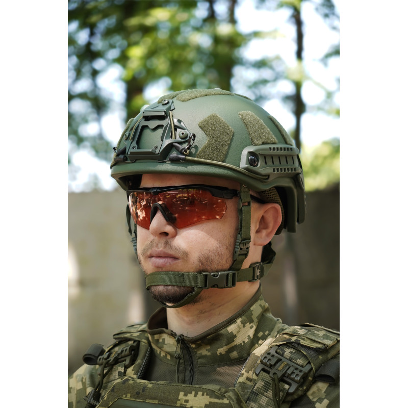 Балістичний шолом покращений FAST PE GEN III AGGRESSIVE Olive L фото №8