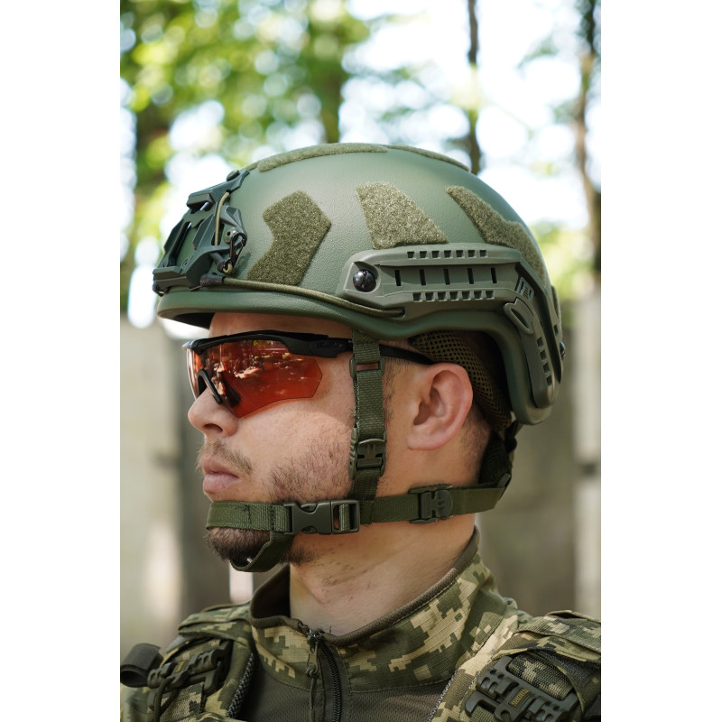 Балістичний шолом покращений FAST PE GEN III AGGRESSIVE Olive L фото №9