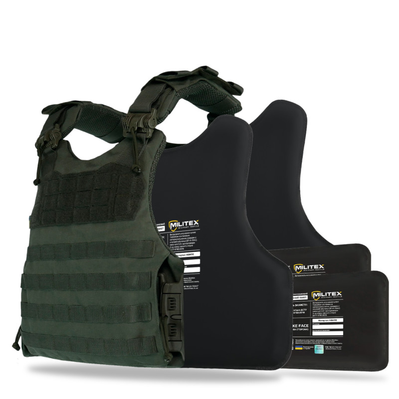 Бронежилет Kiborg Modular X-1 з балістичним захистом 2 класу Militex (L) Хакі
