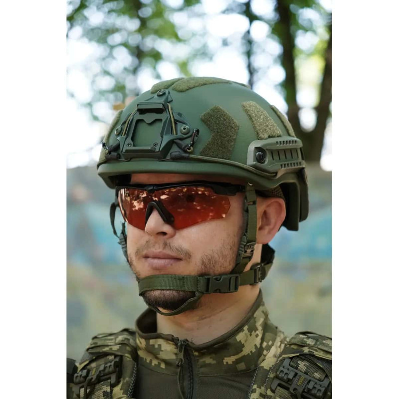 Балістичний шолом покращений FAST PE GEN III AGGRESSIVE Olive XL фото №9