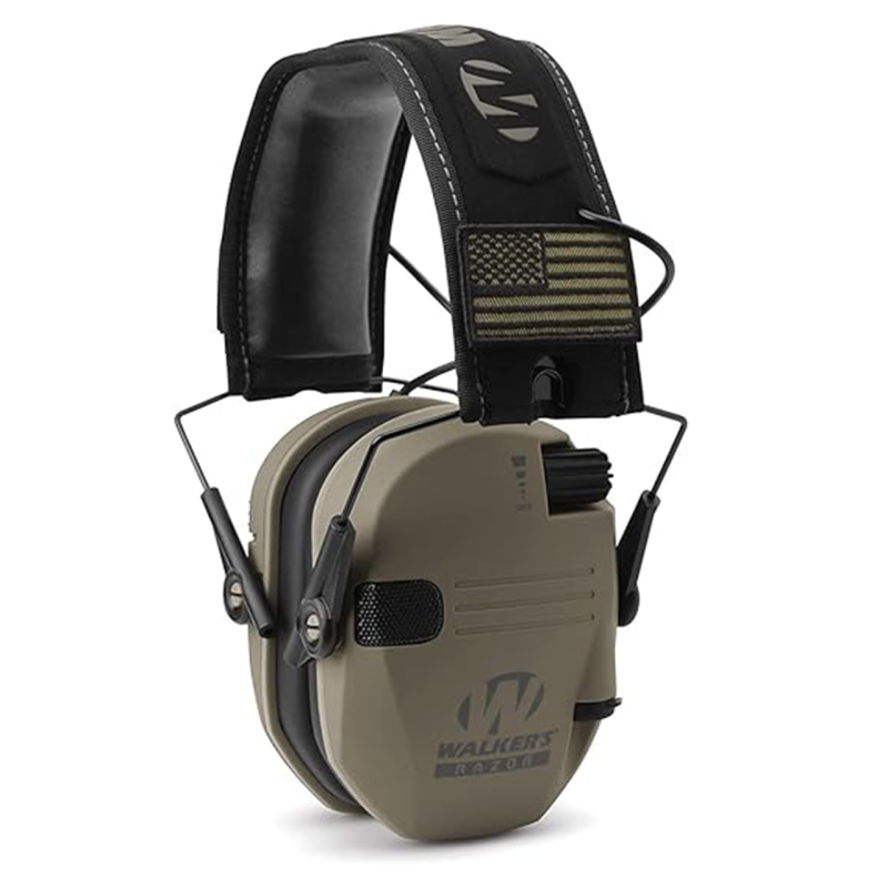 Активні навушники Walker's Razor Slim Patriot з патчами, FDE (Пісочний)