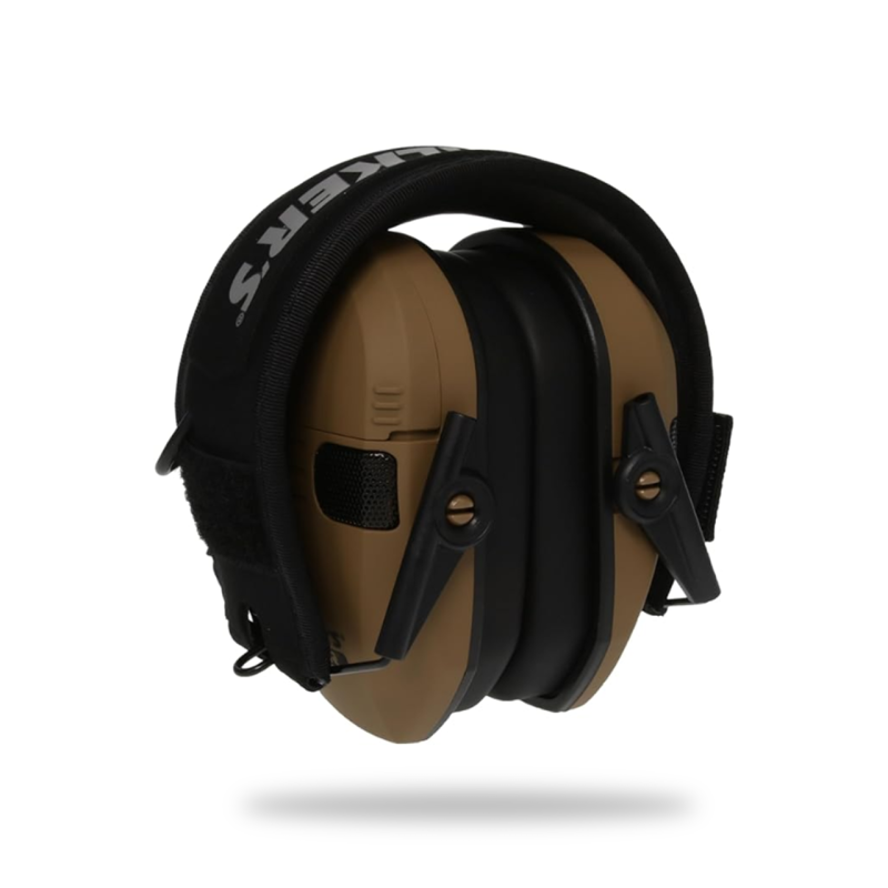 Активні навушники з універсальним кріпленням Walker's Razor Slim Original з патчами (Коричневий)