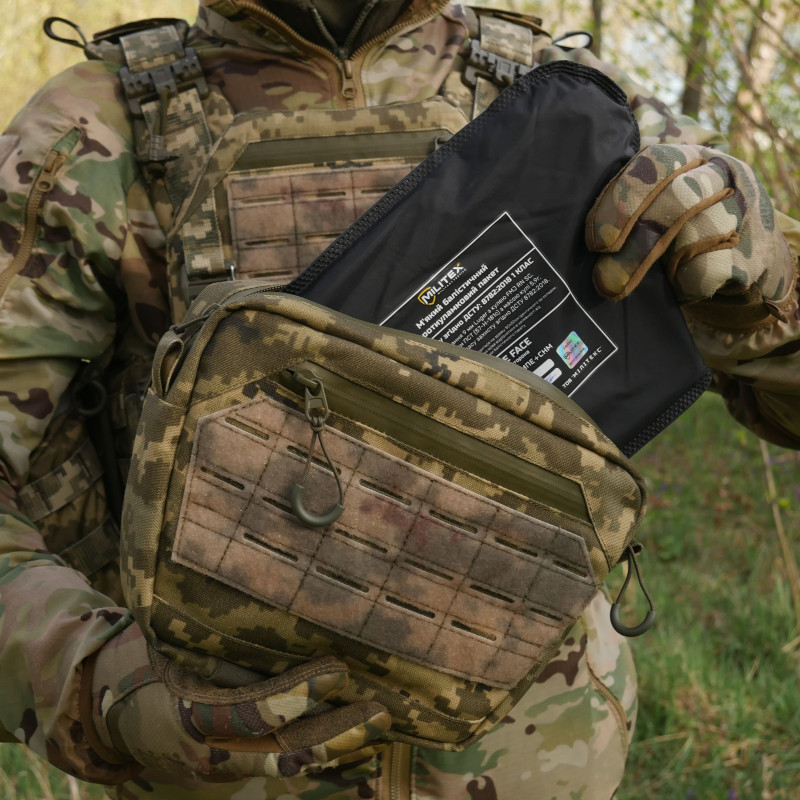Сумка-напашник Kiborg GU XL (Пиксель, с баллистическим пакетом 1 класса Militex)