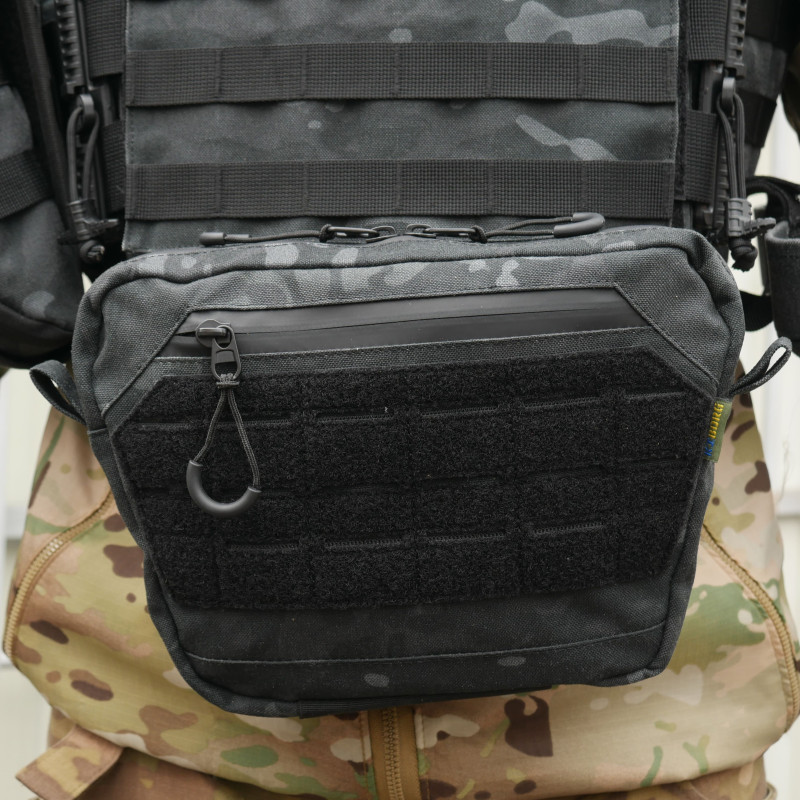 Сумка-напашник Kiborg GU XL (Чорний Мультикам, з балістичним пакетом 1 класу Militex)