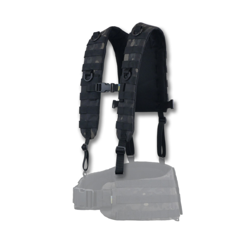 Ремни плечевые (лямки) мягкие для тактических поясов РПС черный мультикам