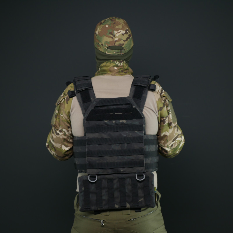 Комплект захист попереку Kiborg GEN.2 + балістичний пакет 2 класу Militex — Чорний Мультикам