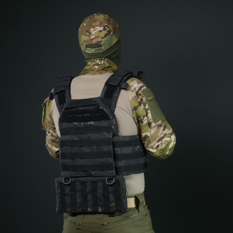 Комплект захист попереку Kiborg GEN.2 + балістичний пакет 2 класу Militex — Чорний Мультикам