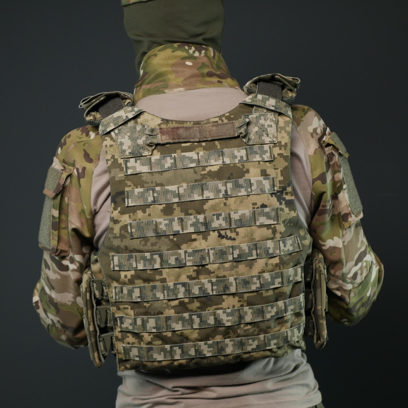 Армійський бронежилет Kiborg GEN.2 з збільшеною площею захисту Cordura 1000D | Повна модульна система (Піксель) M