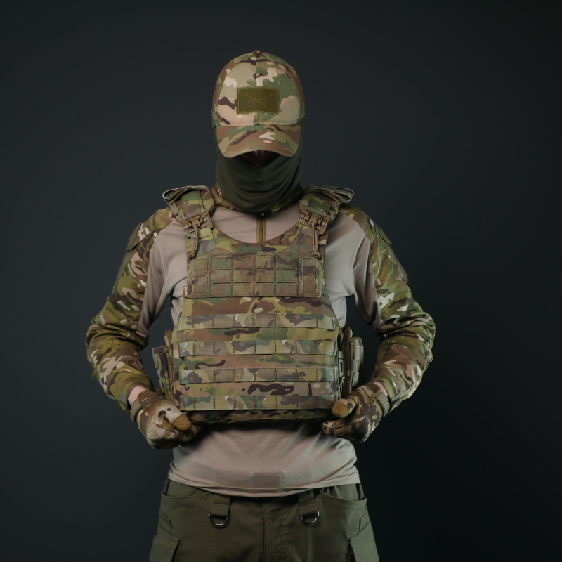 Армійський бронежилет Kiborg GEN.2 з збільшеною площею захисту Cordura 1000D | Повна модульна система (Мультикам) L