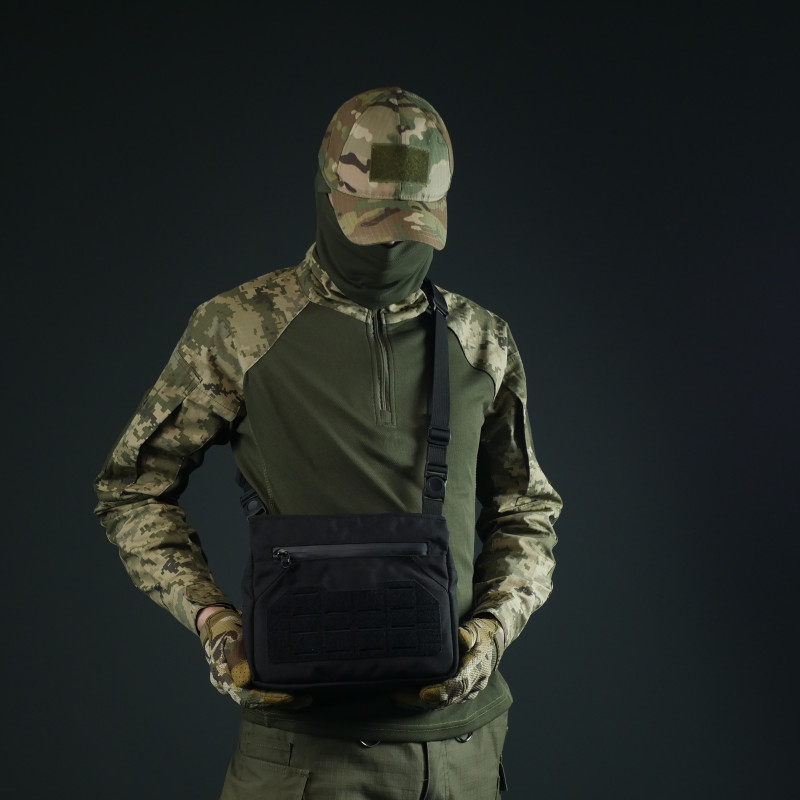Універсальна смарт-сумка на плече " Tactic city bag" з Cordura — Чорна