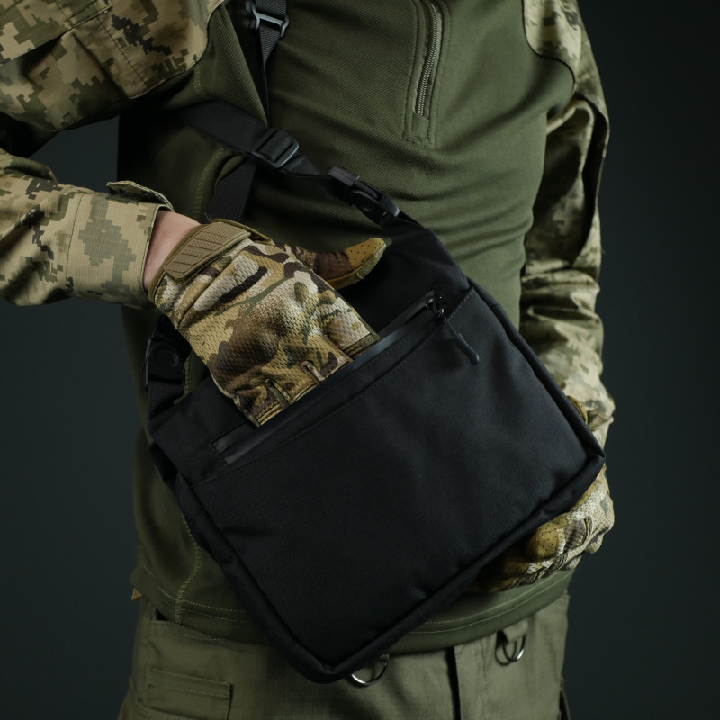 Універсальна смарт-сумка на плече " Tactic city bag" з Cordura — Чорна