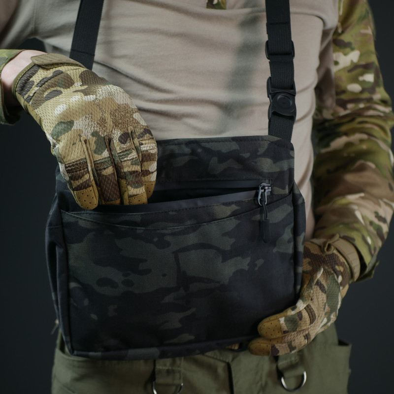 Універсальна смарт-сумка "Tactic city bag" на плече з Cordura original USA — Чорний мультикам